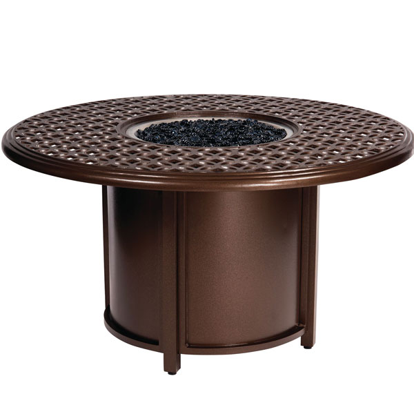 Casa Cast Aluminum Fire Table Chat Height Fire Table and Round burner by Woodard - Image 2